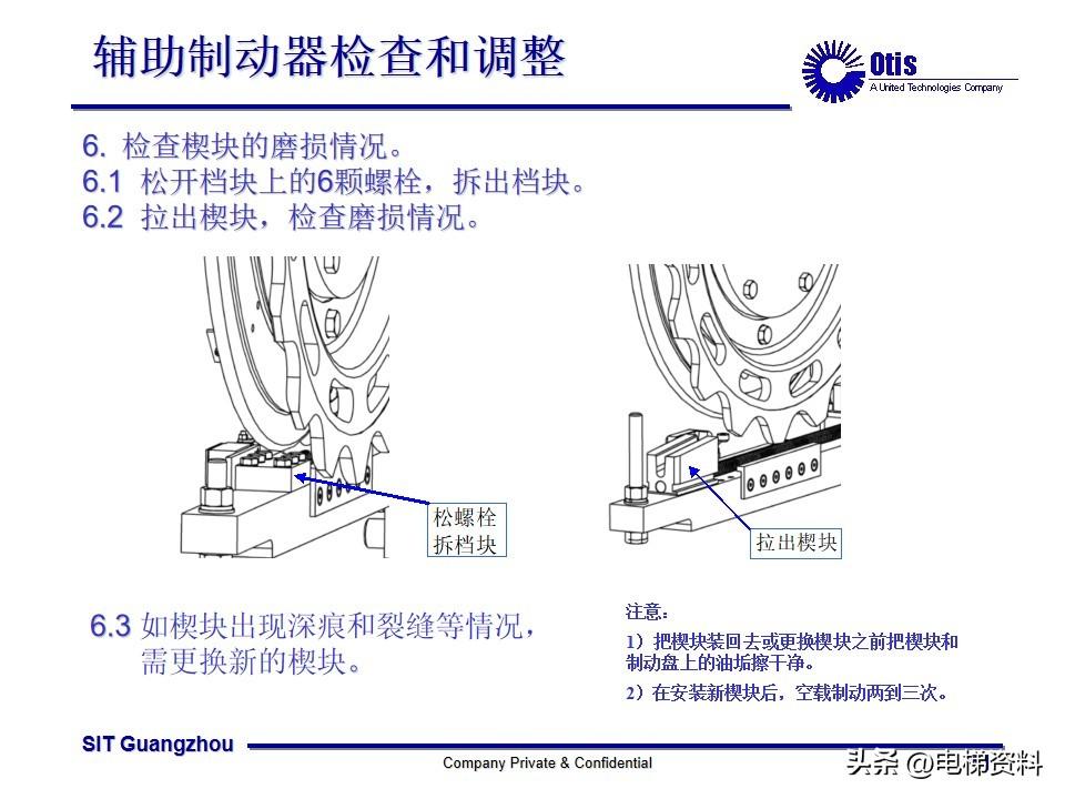 OTIS奥的斯扶梯制动器资料扶梯附加制动器检查与调整