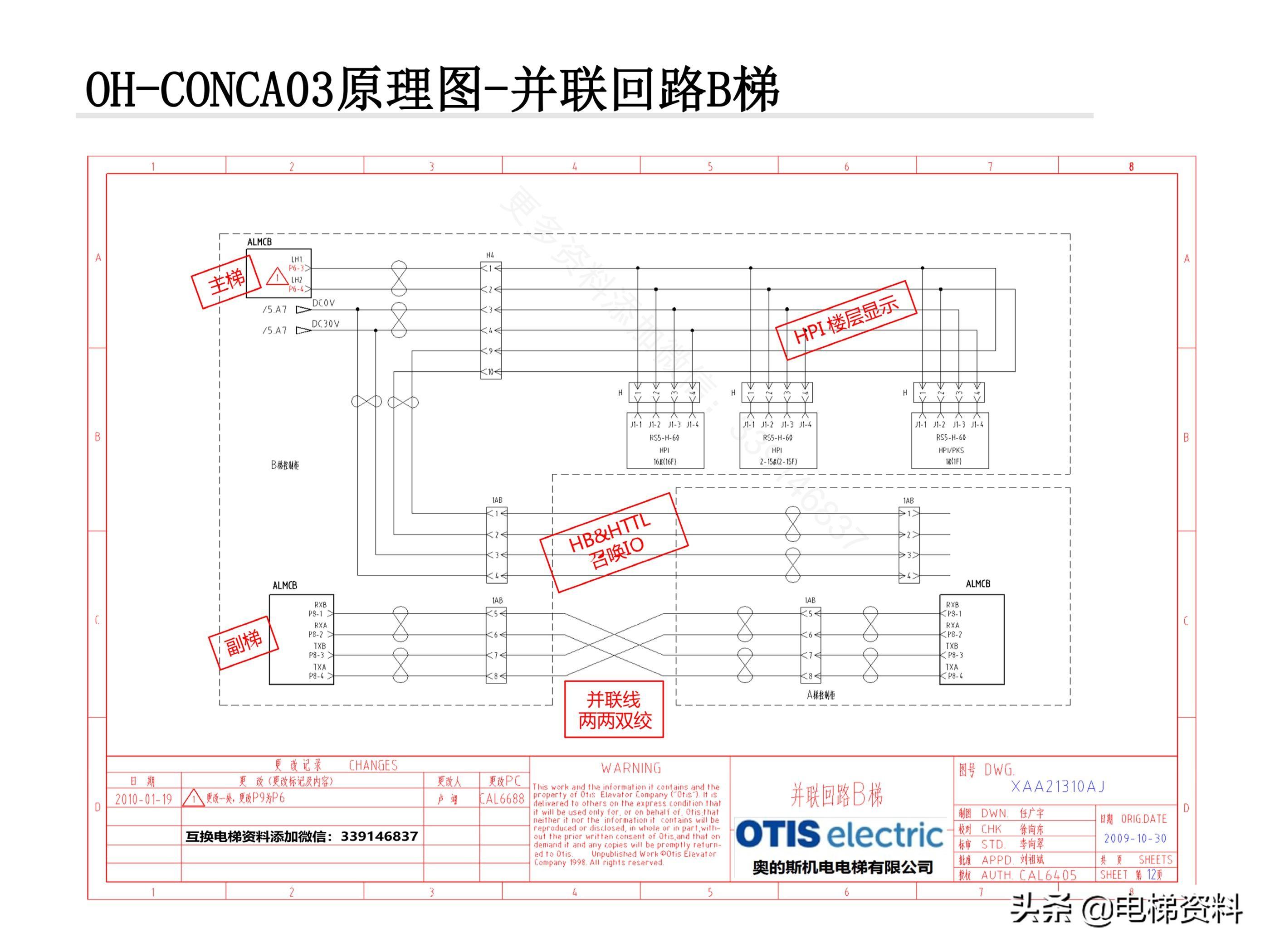 奥的斯电梯OH-CONCA03原理图讲解-XAA21310AJ