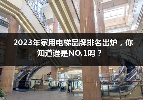 2023年家用电梯品牌排名出炉，你知道谁是NO.1吗？