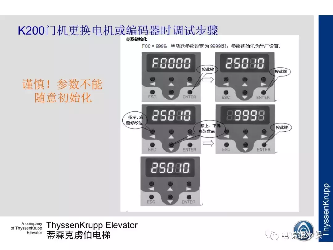 蒂森电梯K200门机电气调试