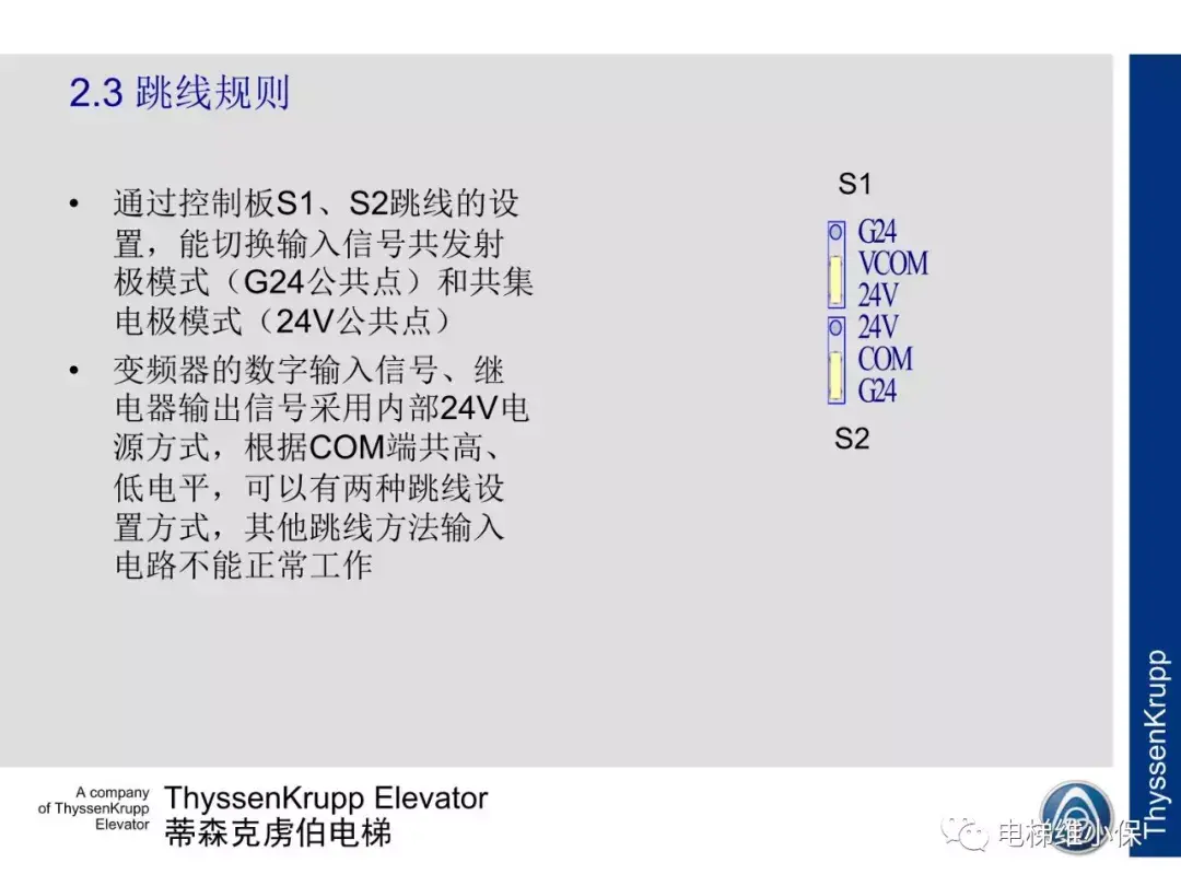 蒂森电梯K200门机电气调试