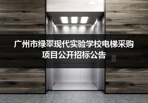 广州市绿翠现代实验学校电梯采购项目公开招标公告