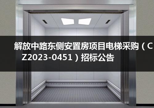 解放中路东侧安置房项目电梯采购（CZ2023-0451）招标公告