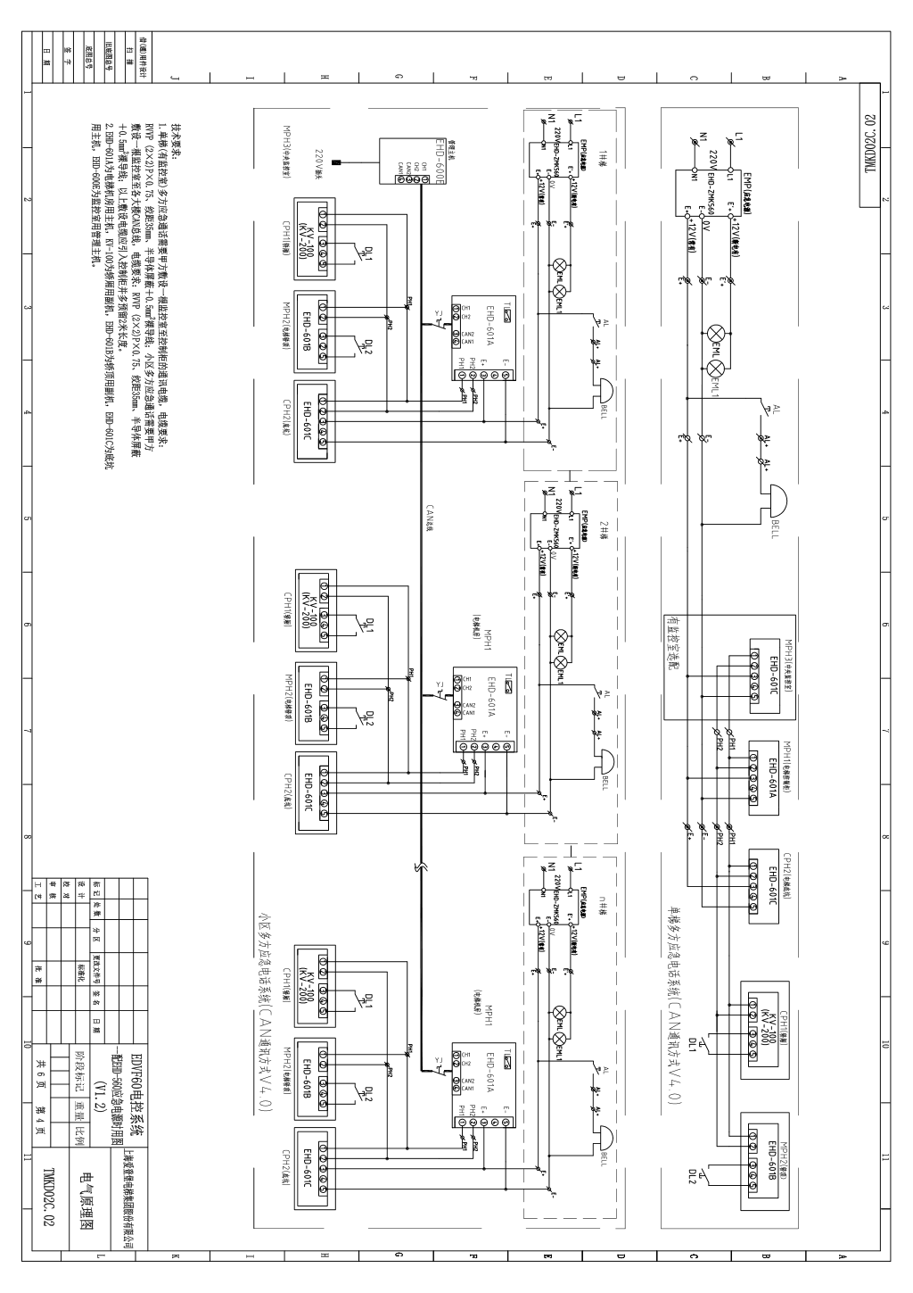 爱登堡EDVF60电梯电气原理图