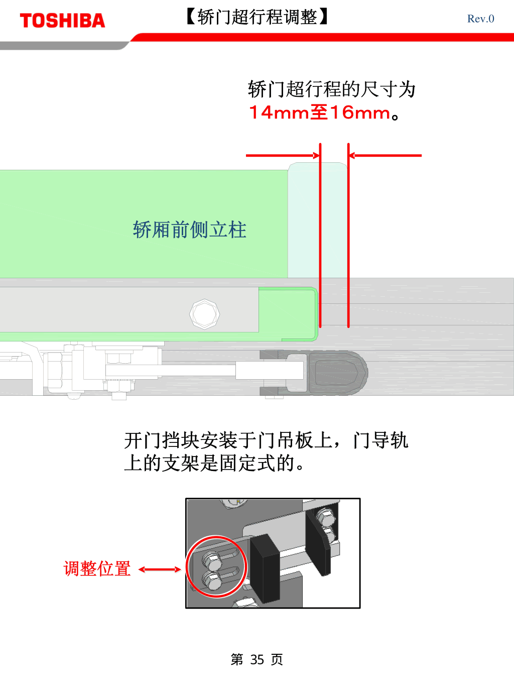 东芝CV600电梯安装基准