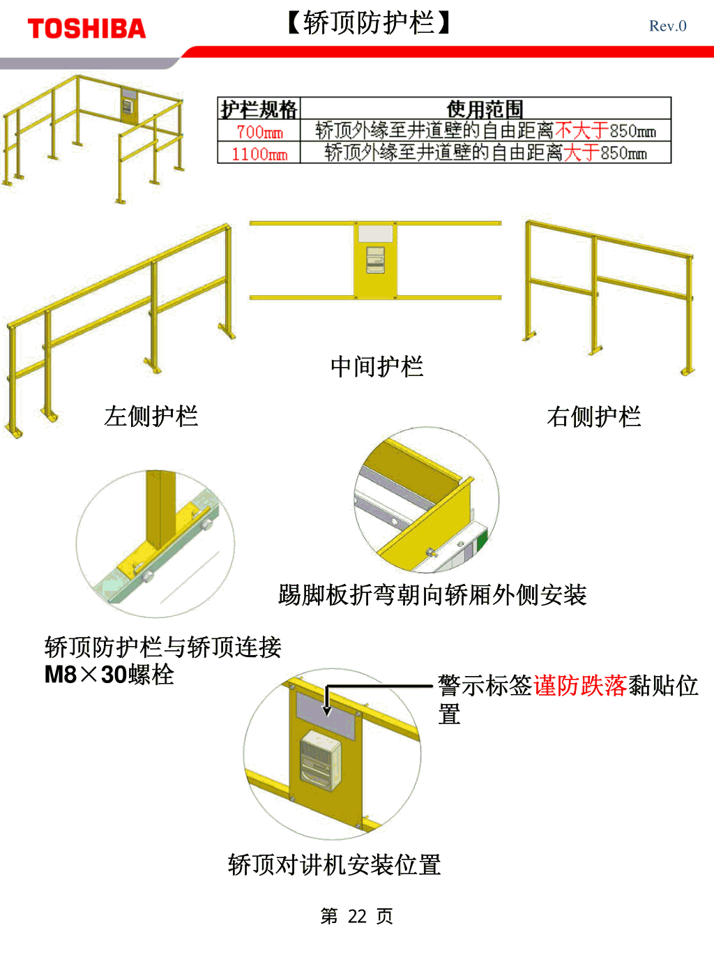 东芝CV600电梯安装基准