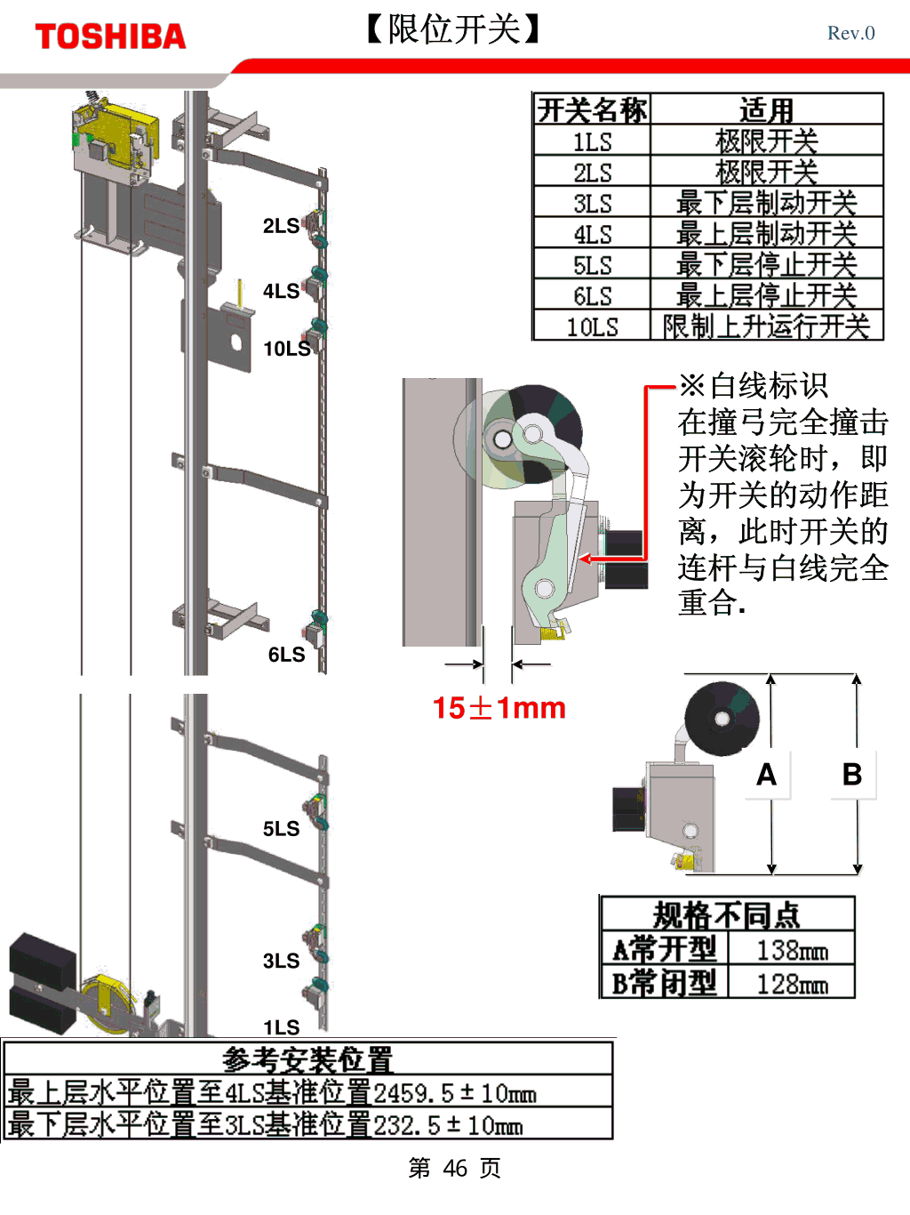 东芝CV600电梯安装基准