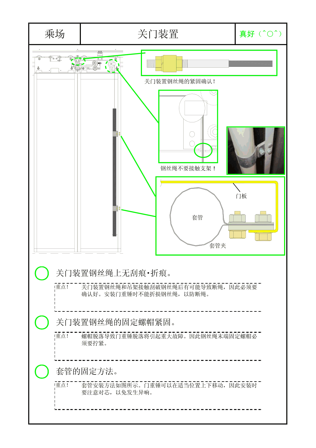 东芝电梯安装技术乘场篇