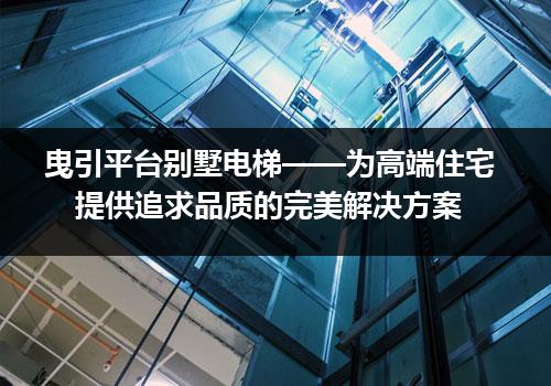 曳引平台别墅电梯——为高端住宅提供追求品质的完美解决方案