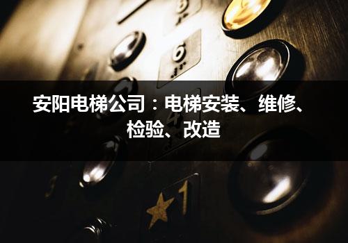 安阳电梯公司：电梯安装、维修、检验、改造