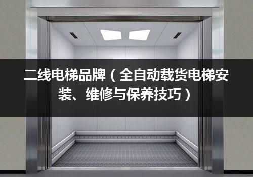 二线电梯品牌（全自动载货电梯安装、维修与保养技巧）