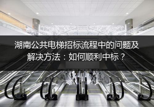 湖南公共电梯招标流程中的问题及解决方法：如何顺利中标？（专业分析）